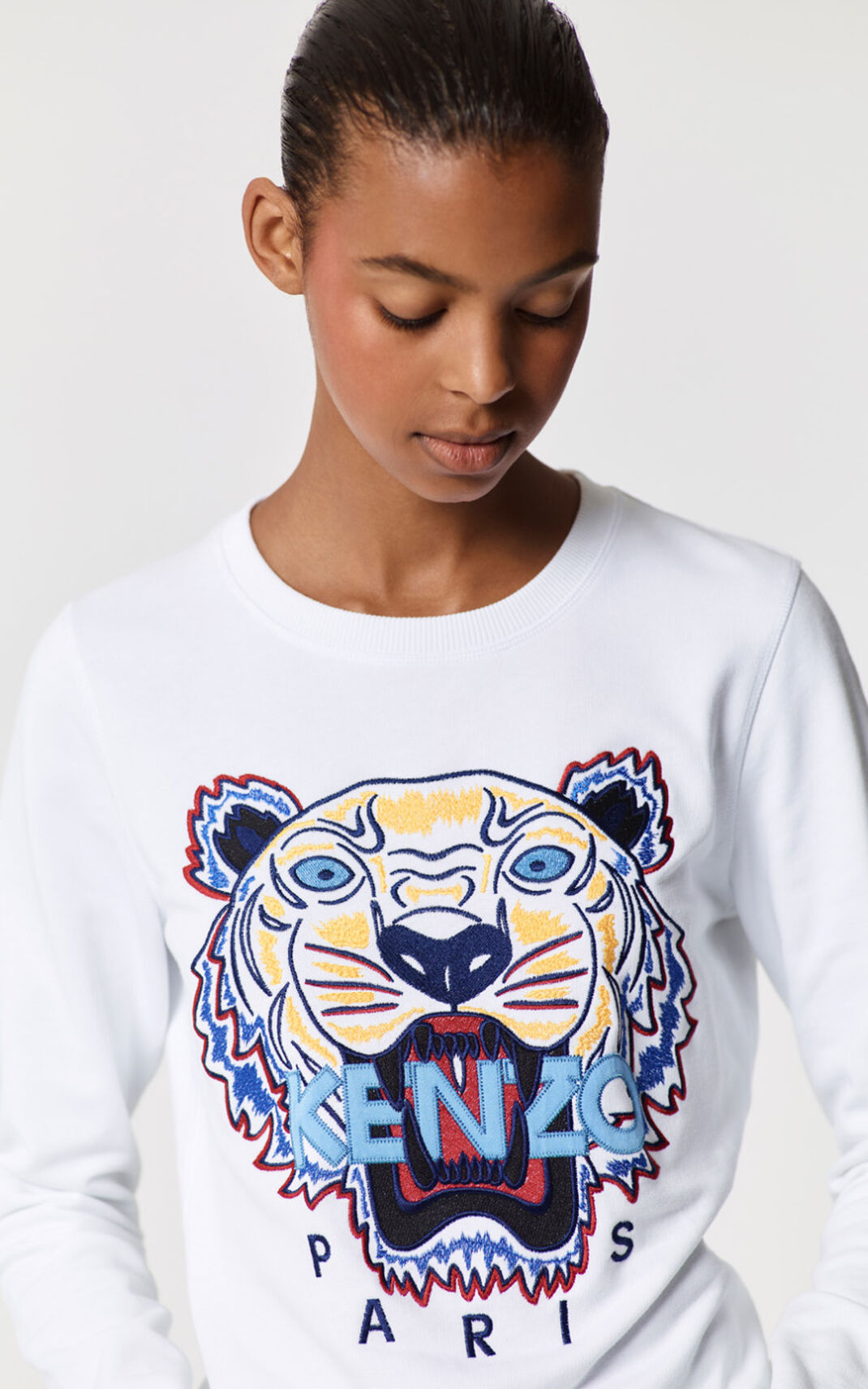 Sweat Kenzo Femme Tiger Blanche BDIKL-1059